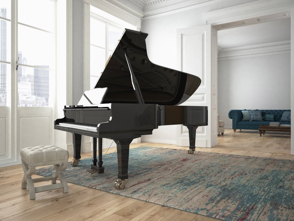 Black Piano In Living Room